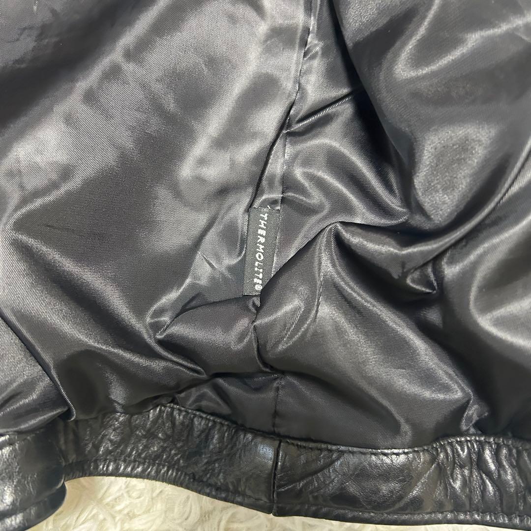 美品⭐︎ナノユニバース　レザージャケット　牛革　黒　　L THERMOLITE