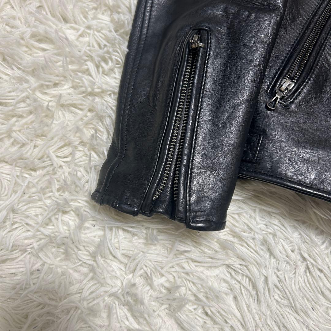 美品⭐︎ナノユニバース　レザージャケット　牛革　黒　　L THERMOLITE