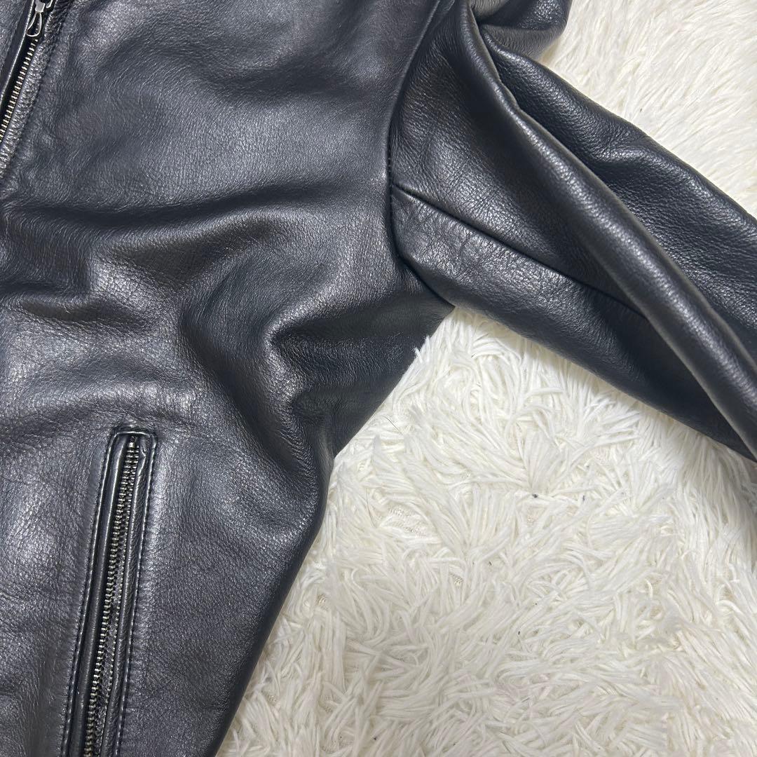 美品⭐︎ナノユニバース　レザージャケット　牛革　黒　　L THERMOLITE