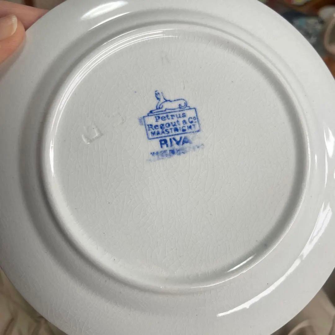 2枚セット アンティーク プレート 青い花 オランダ