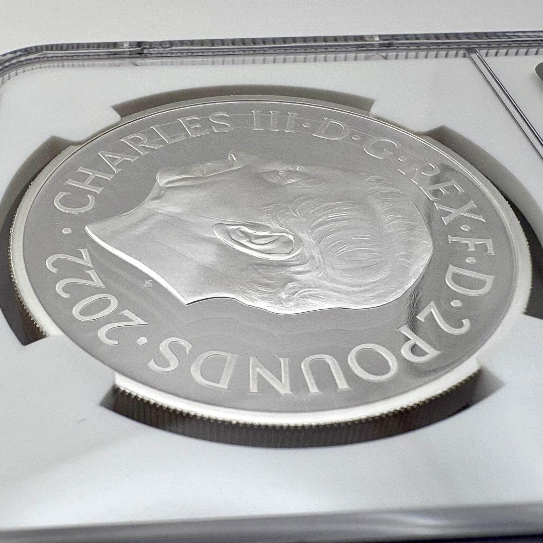 2022 イギリス エリザベス2世女王 追悼 2ポンド 銀貨 PF70 UC