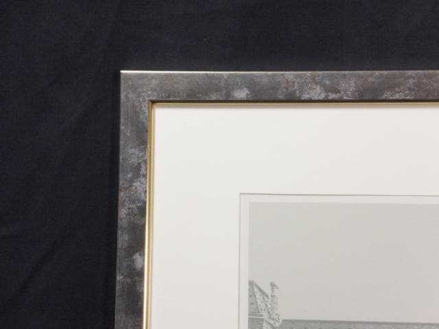 現代美術　佐藤亜土　直筆サイン『ルーブル正門』シルクスクリーン 0407C