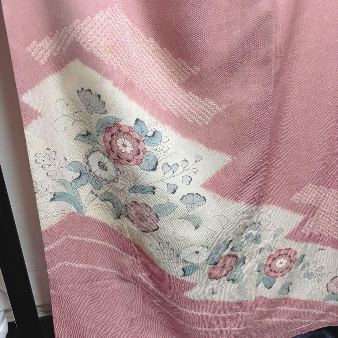 新品　ほぼ美品　袷　正絹　辻が花　訪問着　フルセット　4点　裄68