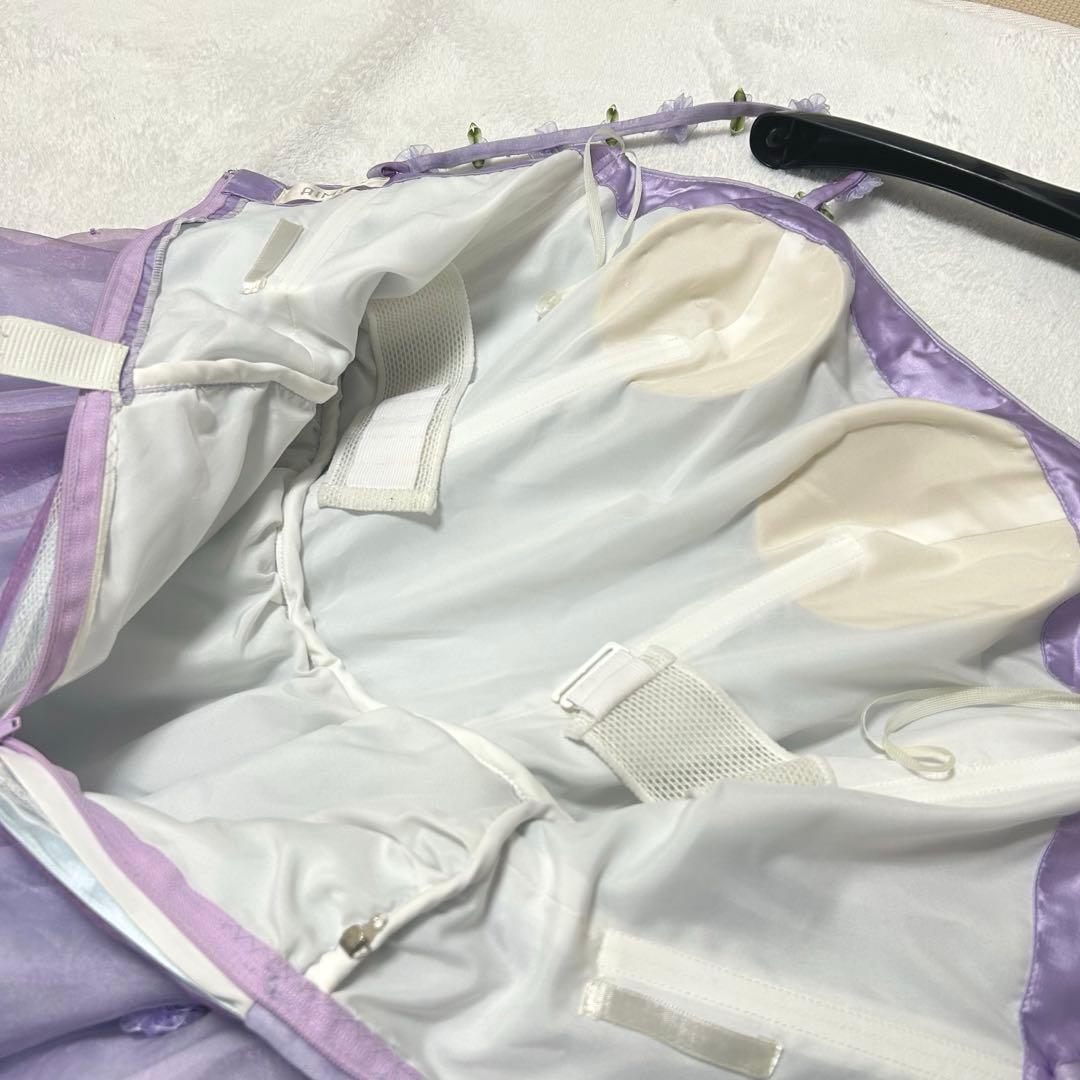 美品✨エメ　カラードレス　ビーズ刺繍　 フラワー　披露宴　演奏会　パーティドレス