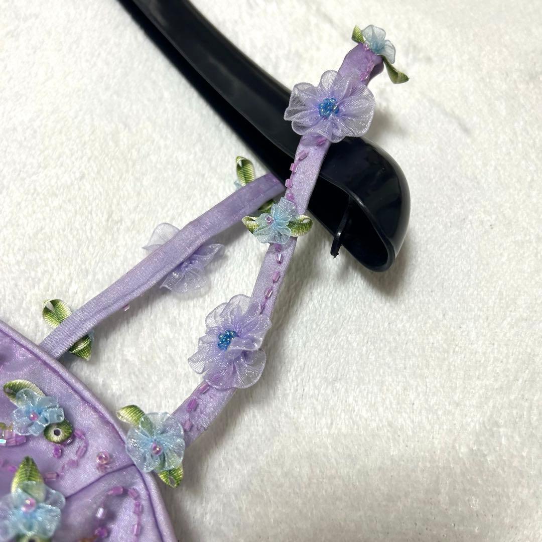 美品✨エメ　カラードレス　ビーズ刺繍　 フラワー　披露宴　演奏会　パーティドレス