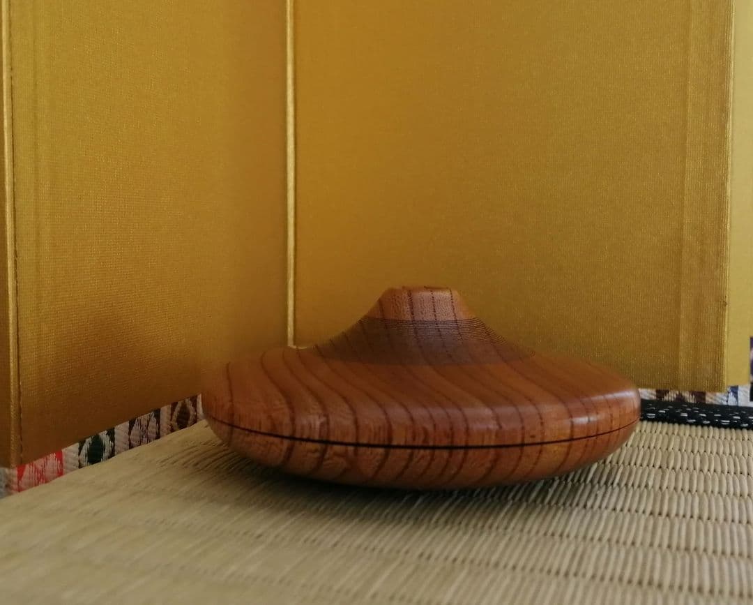 秋平造　線筋欅香合　共箱　茶道具　香合　欅　骨董