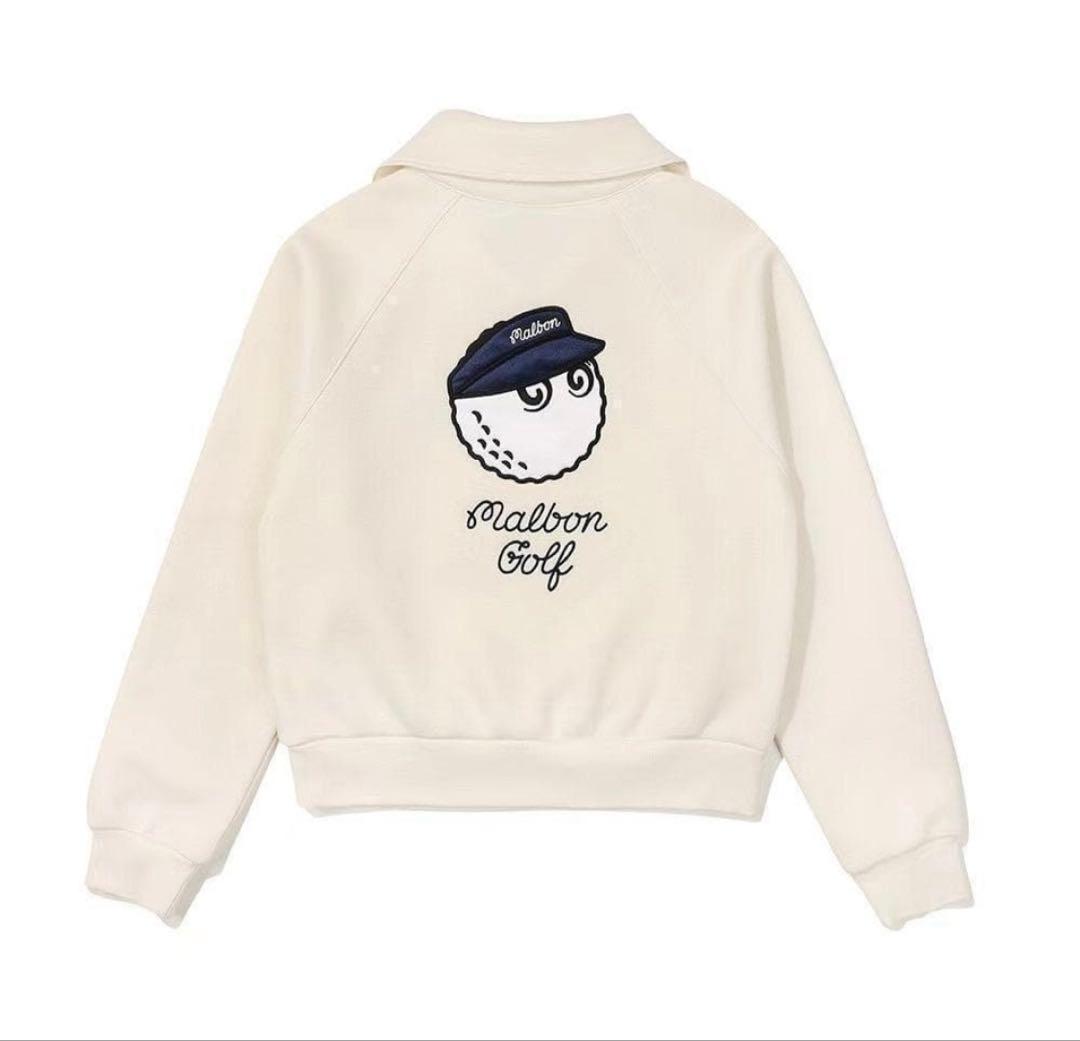 L ベージュ　クリーム　マルボンゴルフ MALBON GOLF ウエア