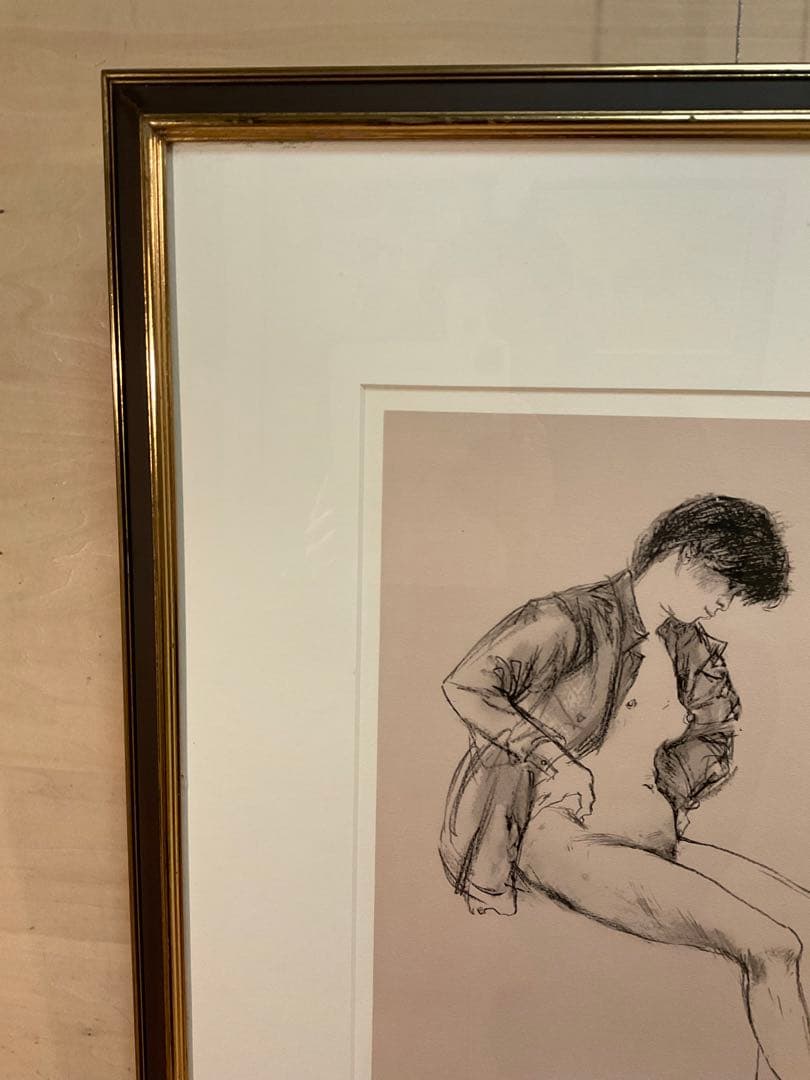 佐藤忠良　「シャツ・或る日の女Ⅱ」　リトグラフ　直筆サイン・作品証明シール有り