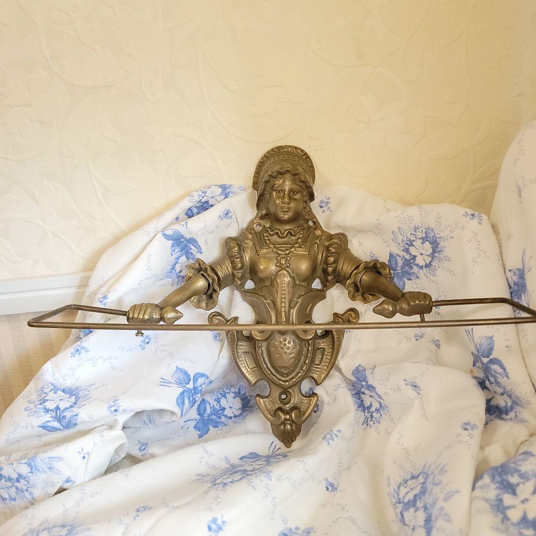 西洋アンティーク　真鍮製タオルハンガー　フランスアンティーク