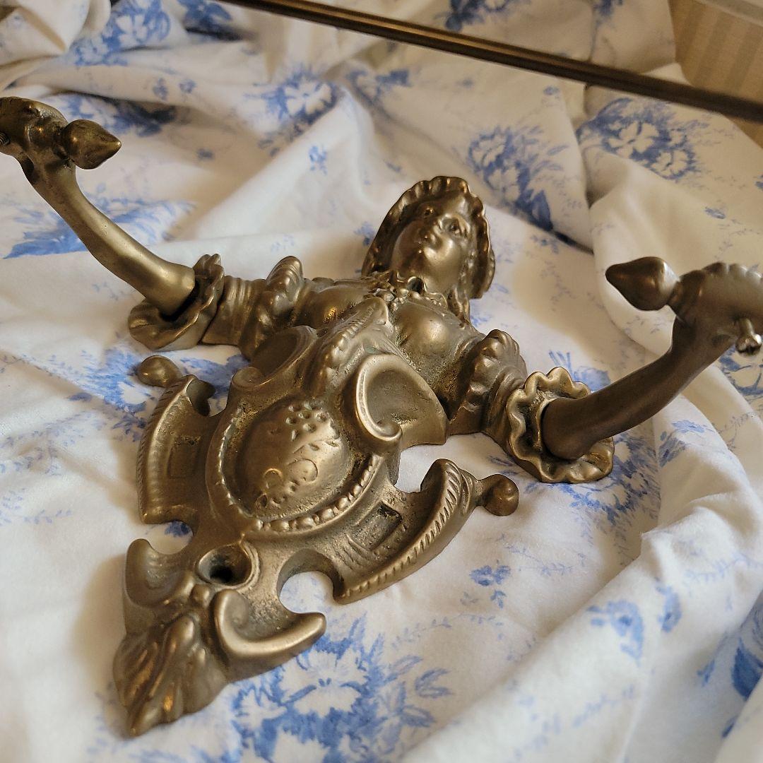 西洋アンティーク　真鍮製タオルハンガー　フランスアンティーク