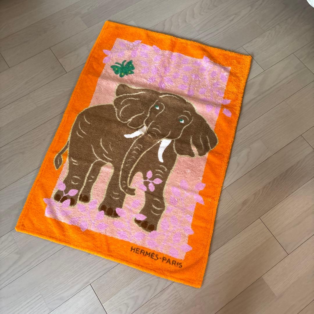HERMES⭐︎エルメス 象柄 ブランケット バスタオル バスマット