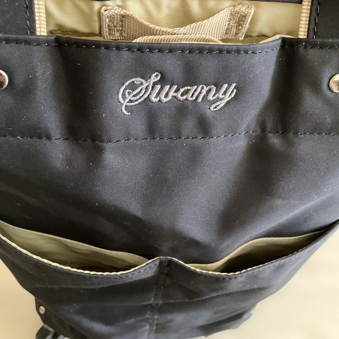 【美品】SWANY 椅子付きキャリーカート　バッグ取外し可　黒　ポケットたくさん