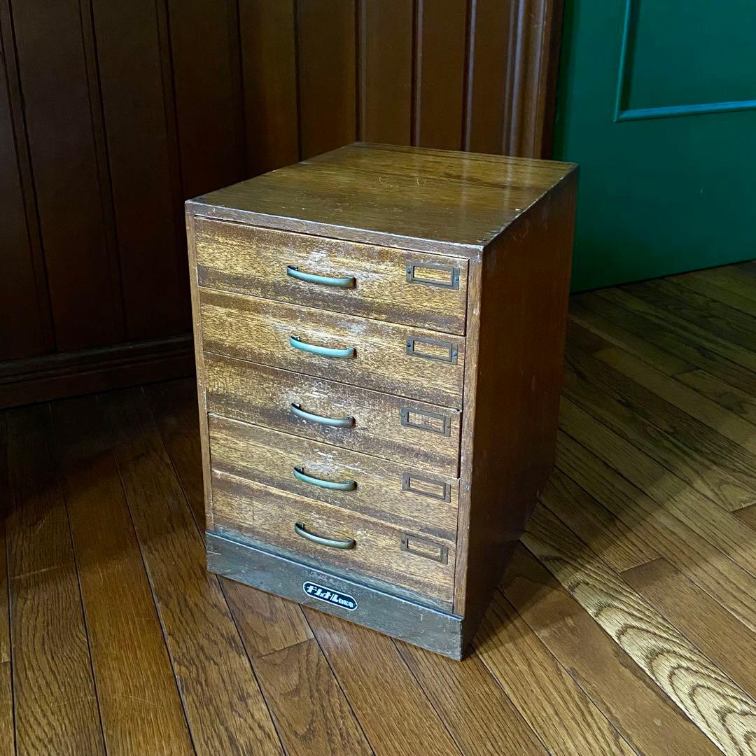 昭和レトロ　古引き出し　ナショナル自転車　ビンテージ家具　非売品　小引出し　希少