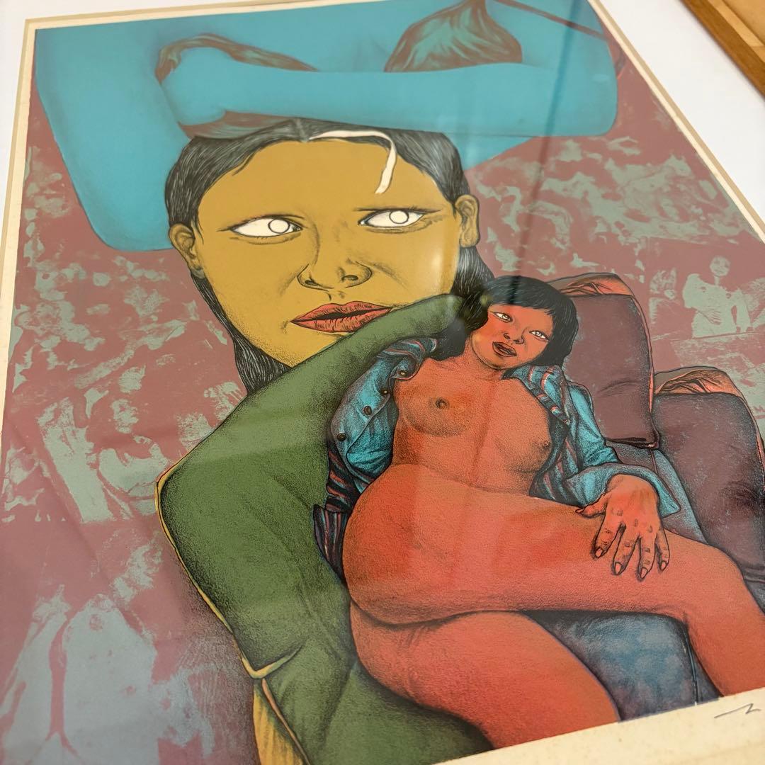 ☆希少☆田村文雄　リトグラフ　版画　　現代アート　女