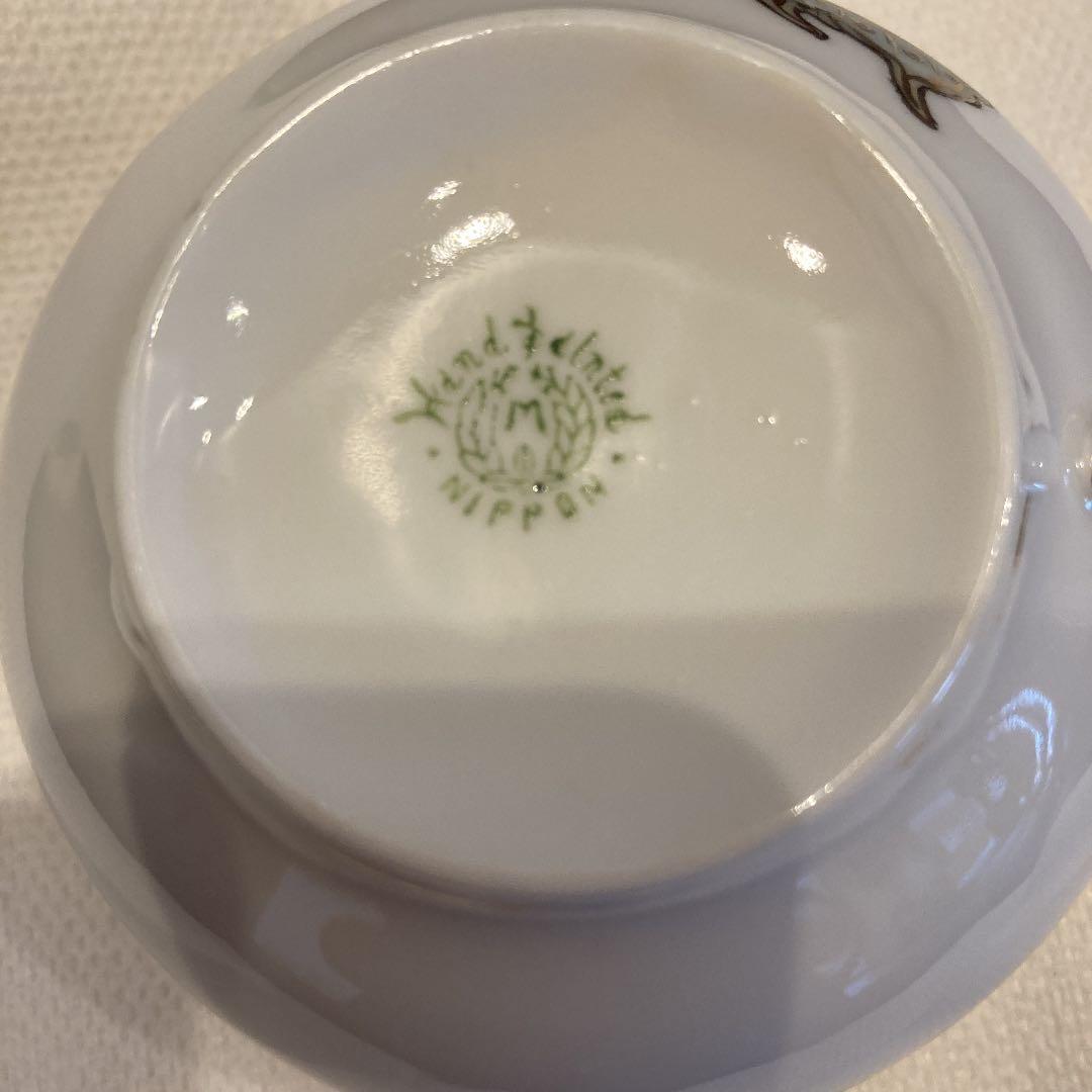 オールドノリタケ　蝶トリオ　カップ&ソーサー&ケーキ皿