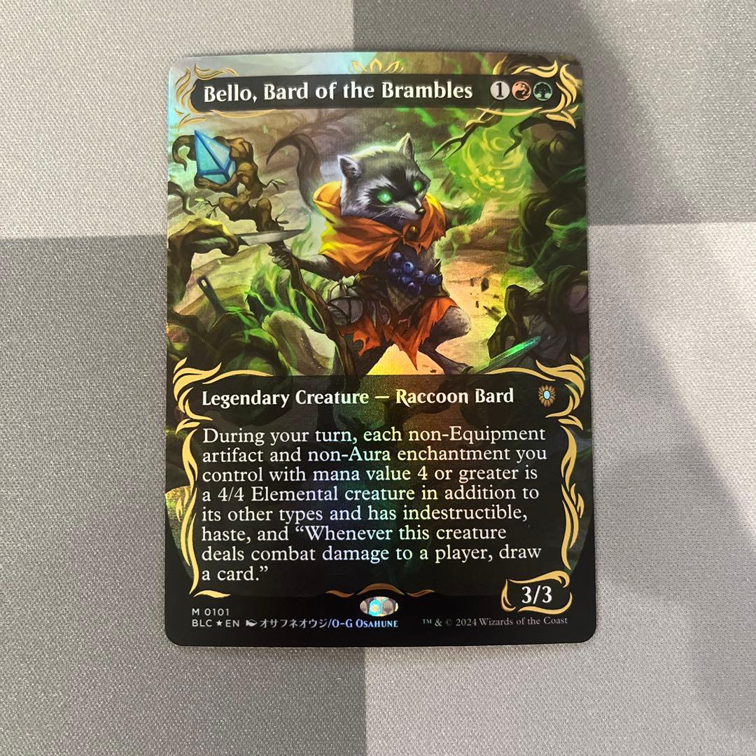 MTG BLB 英語版　レイズド・Foil 茨の吟遊詩人、ベロ