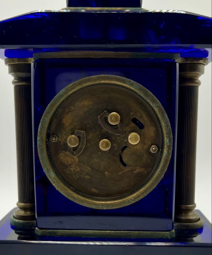 精工舎　SEIKOSHA 宮型ガラス置時計　アンティーク　大正ロマン　傷あり