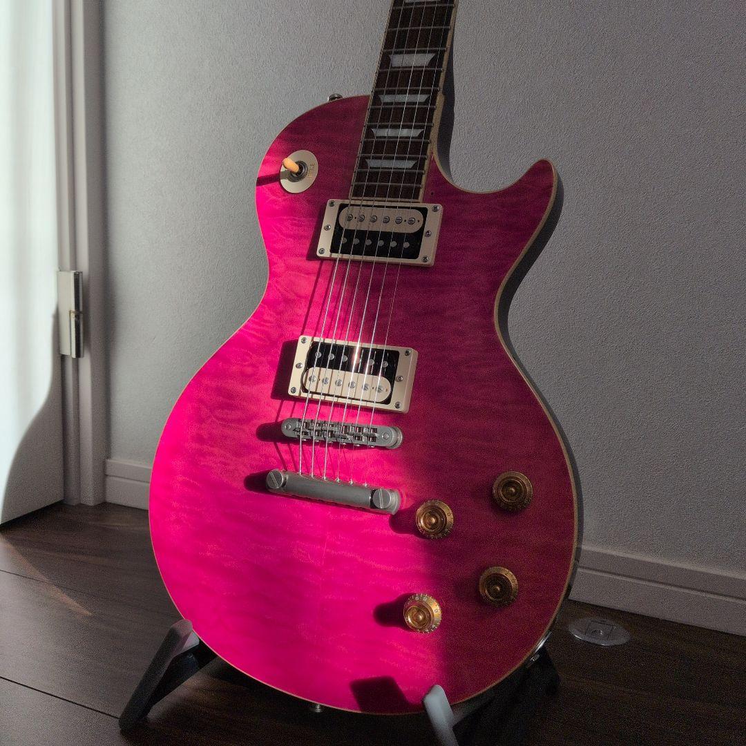 Burny Super Grade レスポールタイプ エレキギター ピンク