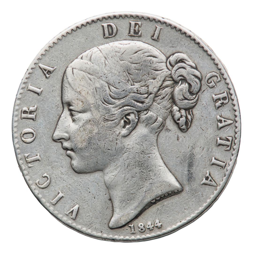 1844年 イギリス ヴィクトリア女王 ビクトリア ヤングヘッド クラウン銀貨