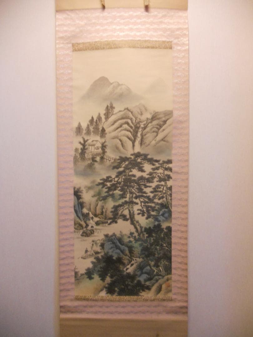 掛け軸 幸堂 松陰閑居 絹本 希少 軸装 茶道具 掛軸 美品 です。