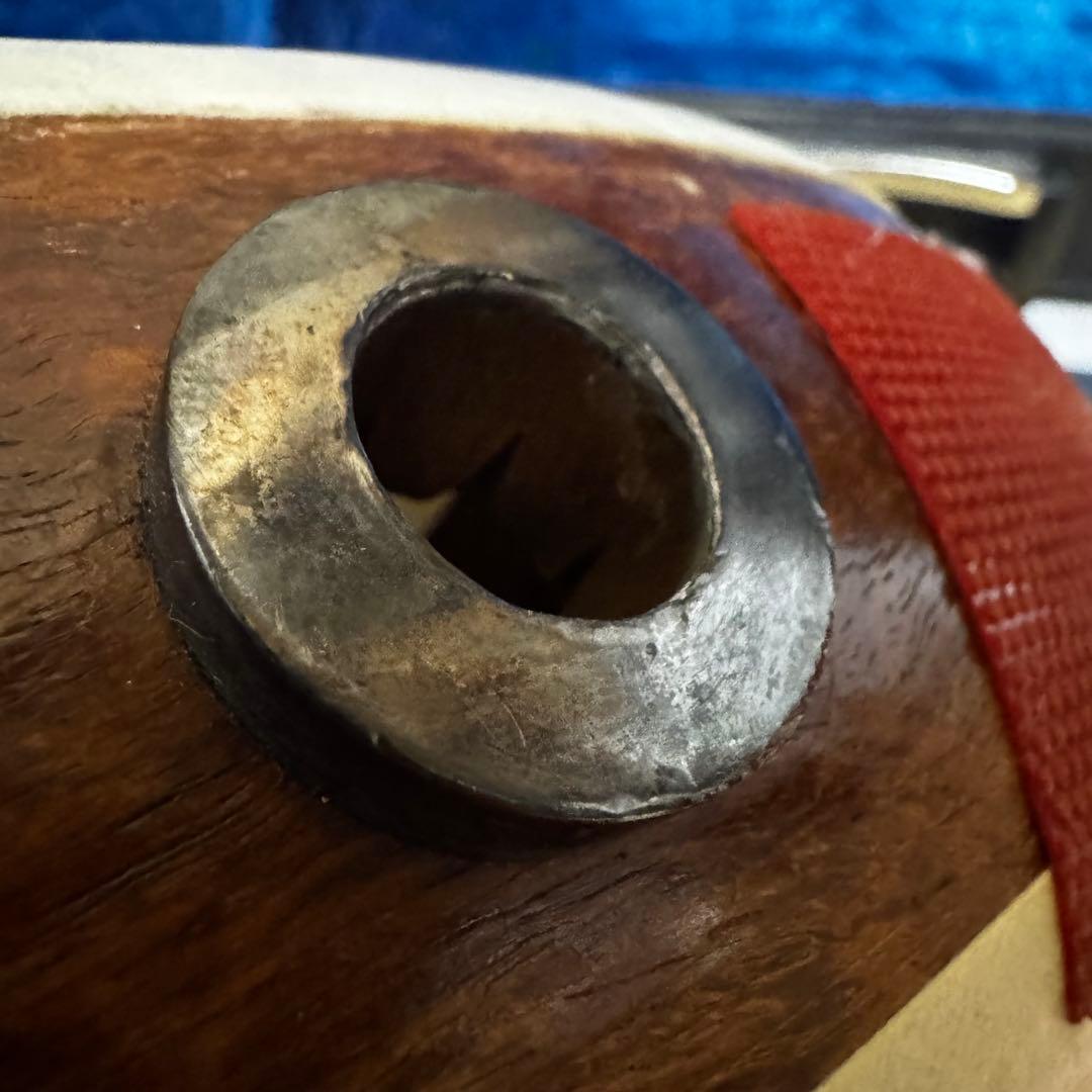 三味線　太棹　紫檀　丸打胴　糸まき　宇柄　天神欠け無し　東さわり有り　リンドウ