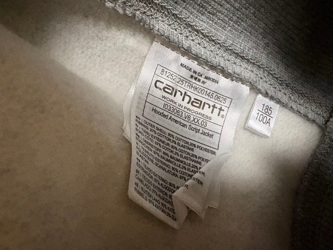 Carhartt グレー フルジップパーカー XL