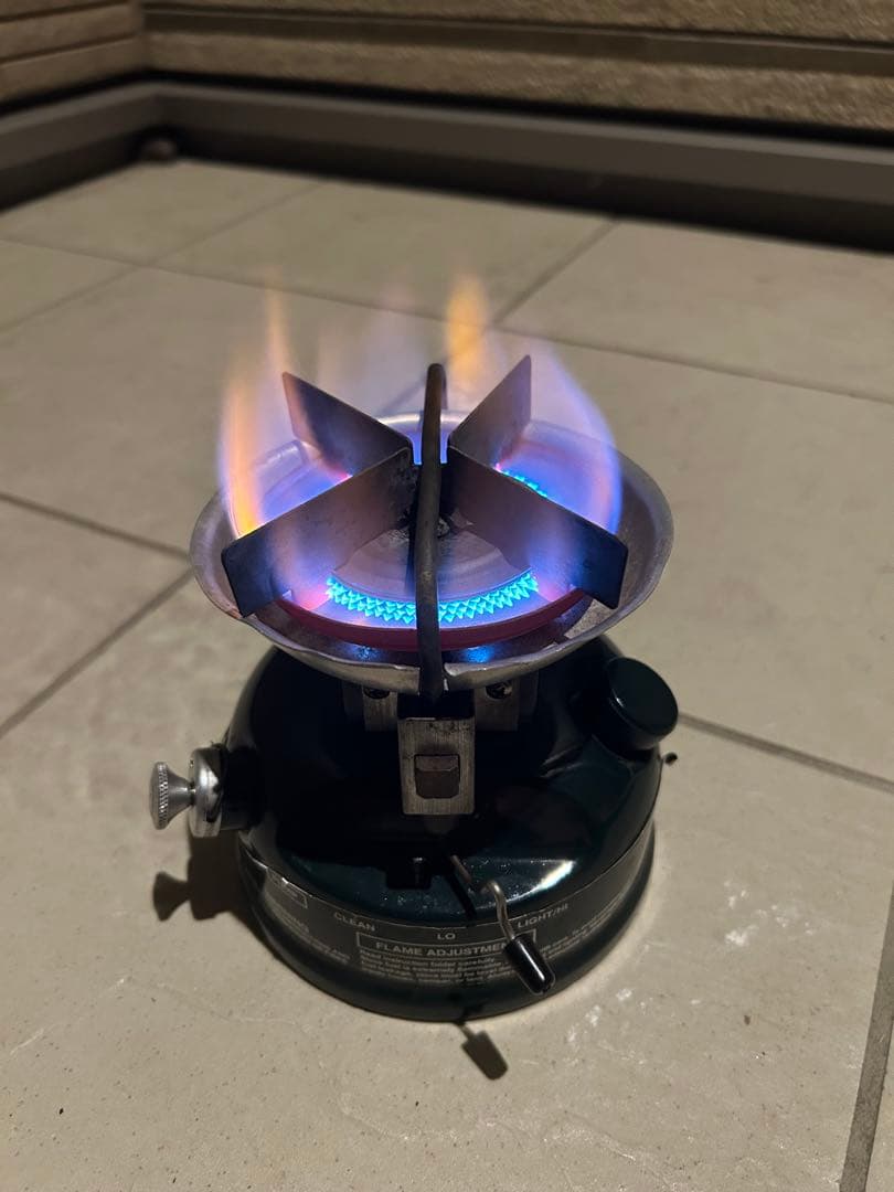 【希少品・動作確認済】コールマン508 バーナー　2レバー式　カバー、付属品付き