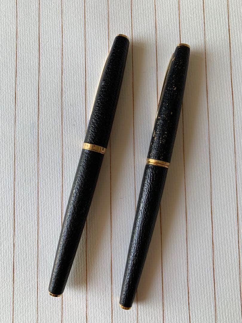 パイロット 18Kペン先万年筆& セーラー 18Kペン先革巻き万年筆 2本セット