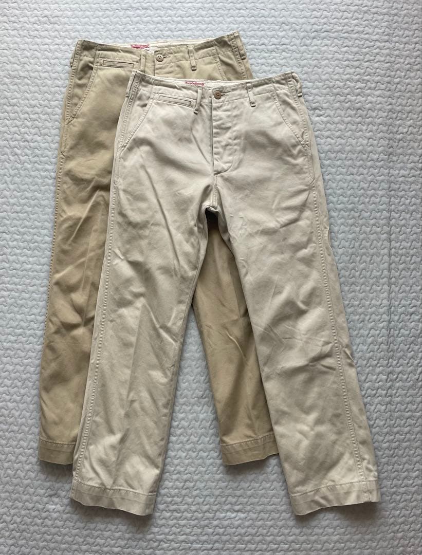 【２本】TOYS McCOY V.HILTSトラウザーズ カーキとアイボリー30
