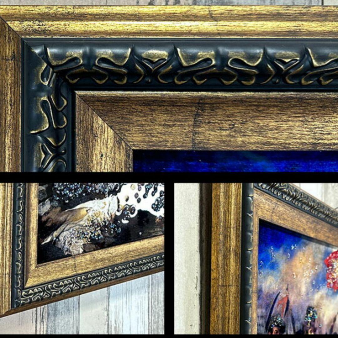 輸入雑貨　天然石　『フランス民衆を導く自由の女神』　水晶絵　クリスタルアート