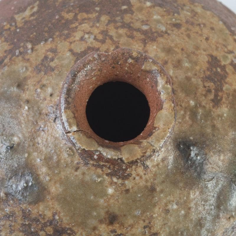 北大路魯山人作　信楽焼　花入　壷　共箱　V　9660