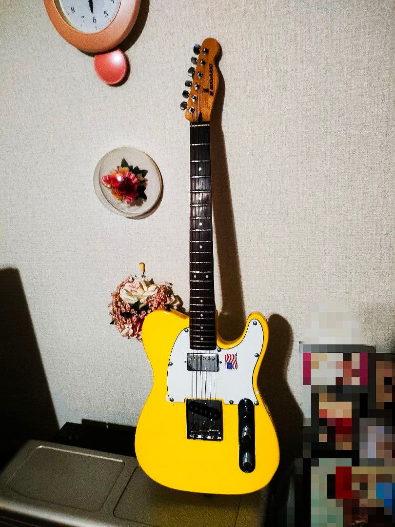 イエロー テレキャスタータイプ エレキギターノーブランド。