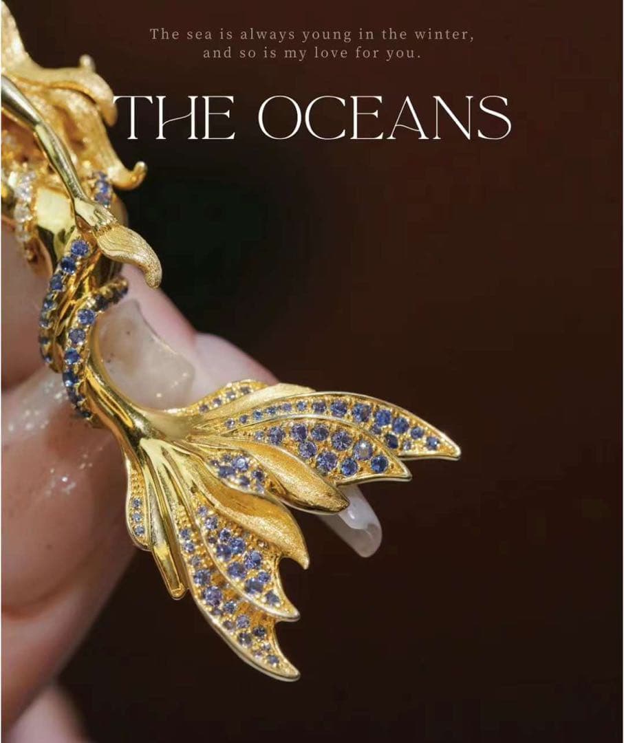 人魚デザイン ブローチ&ピアス　セット