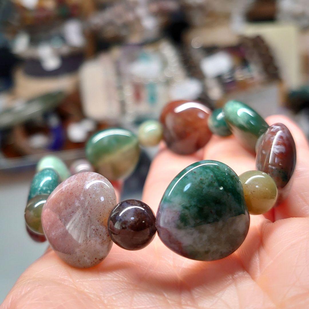 【mico様オーダー】モスアゲートブレス&レッドルチルブレス