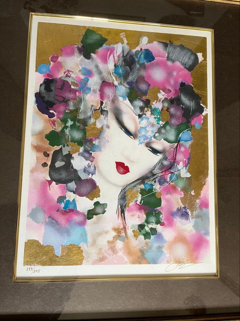 お値下げ★スザンヌマリー　シルクスクリーン 女性肖像 193/395