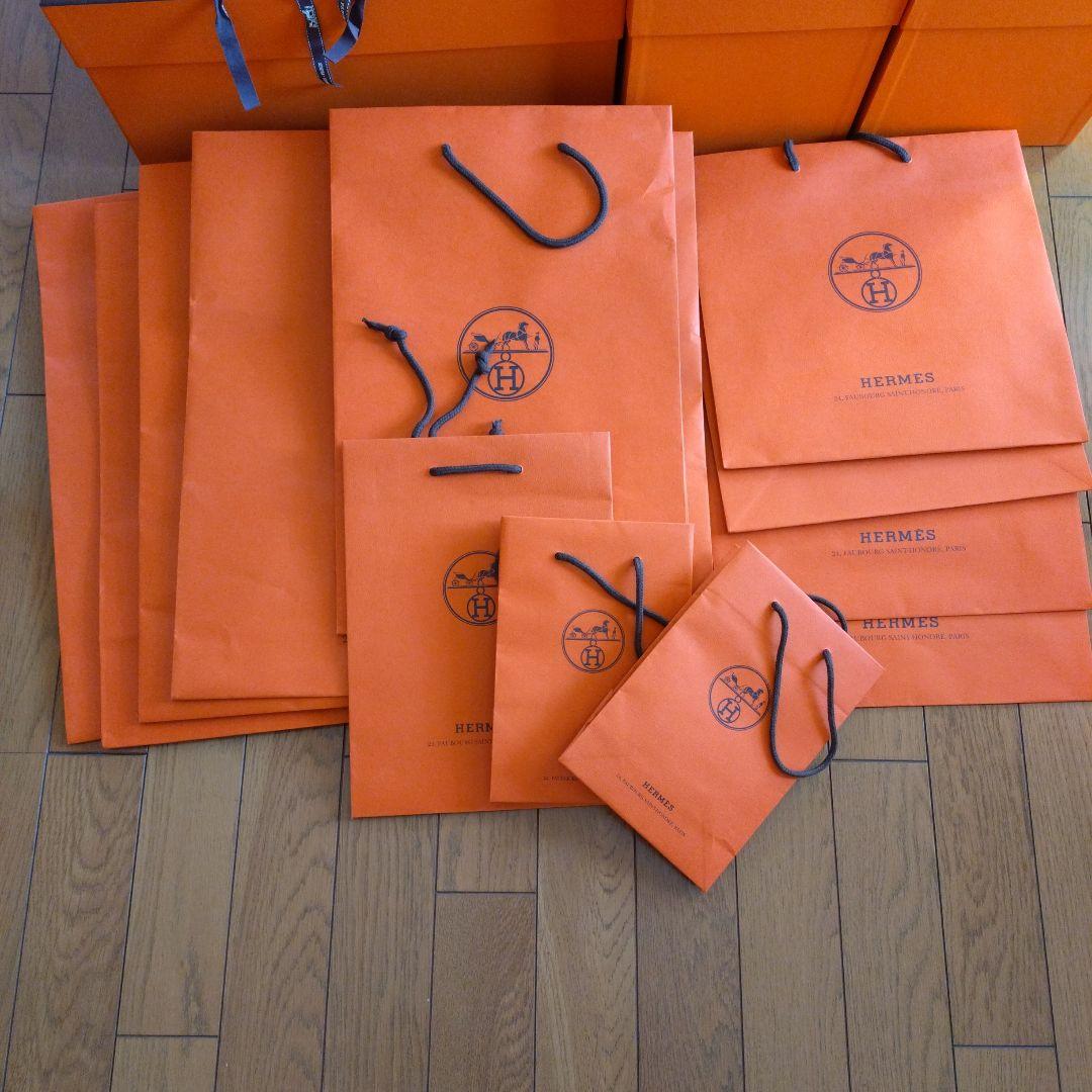 【美品】HERMES オレンジ ギフトボックス・ショッピングバッグ多数
