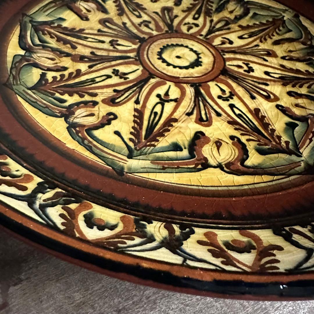 希少　ソビエト陶器　アラベスク模様　大皿　ロシア　焼き物　工芸品　陶磁器　D