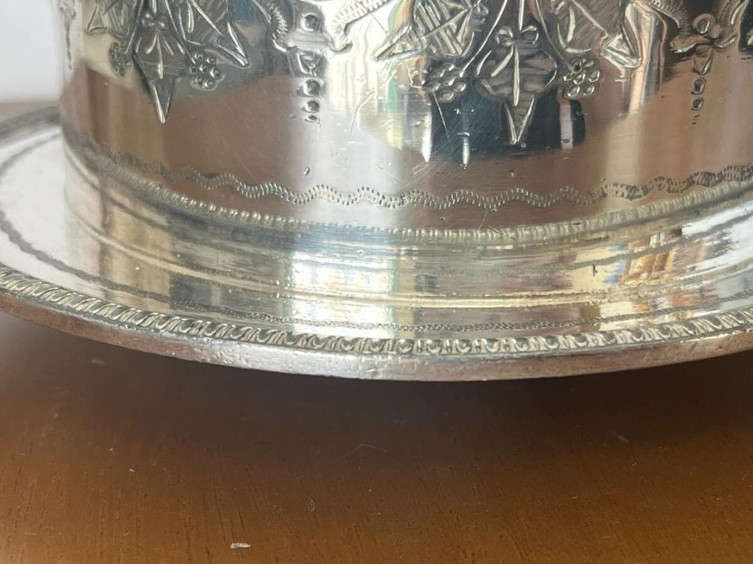 【極レア】英国 シルバー 純メッキ ビスケットバレル ビンテージ