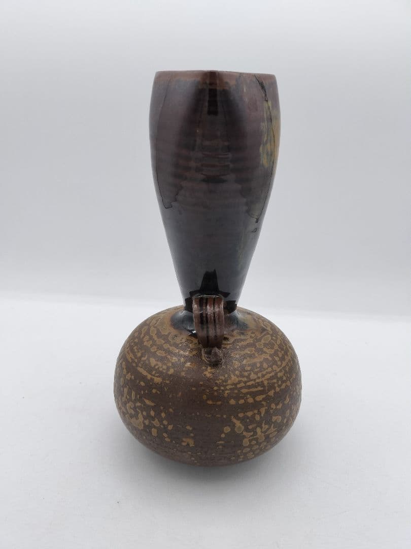 c438 花入 高取 笹耳 鬼丸碧山 木箱 茶道具 古物