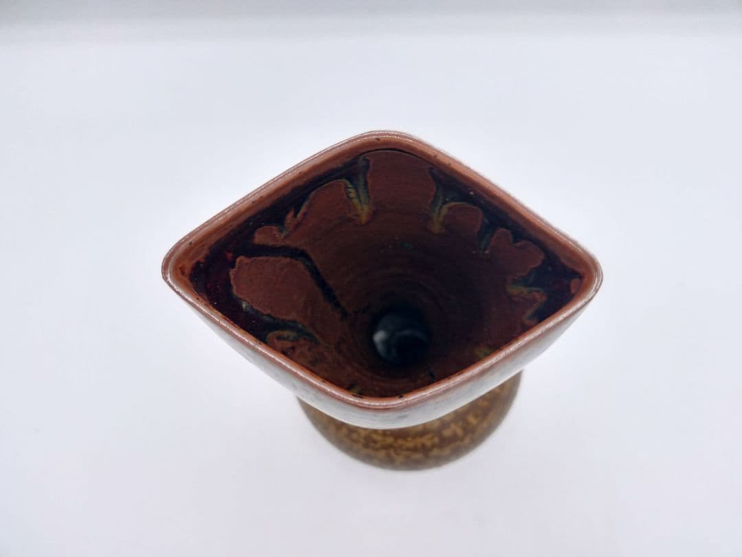 c438 花入 高取 笹耳 鬼丸碧山 木箱 茶道具 古物