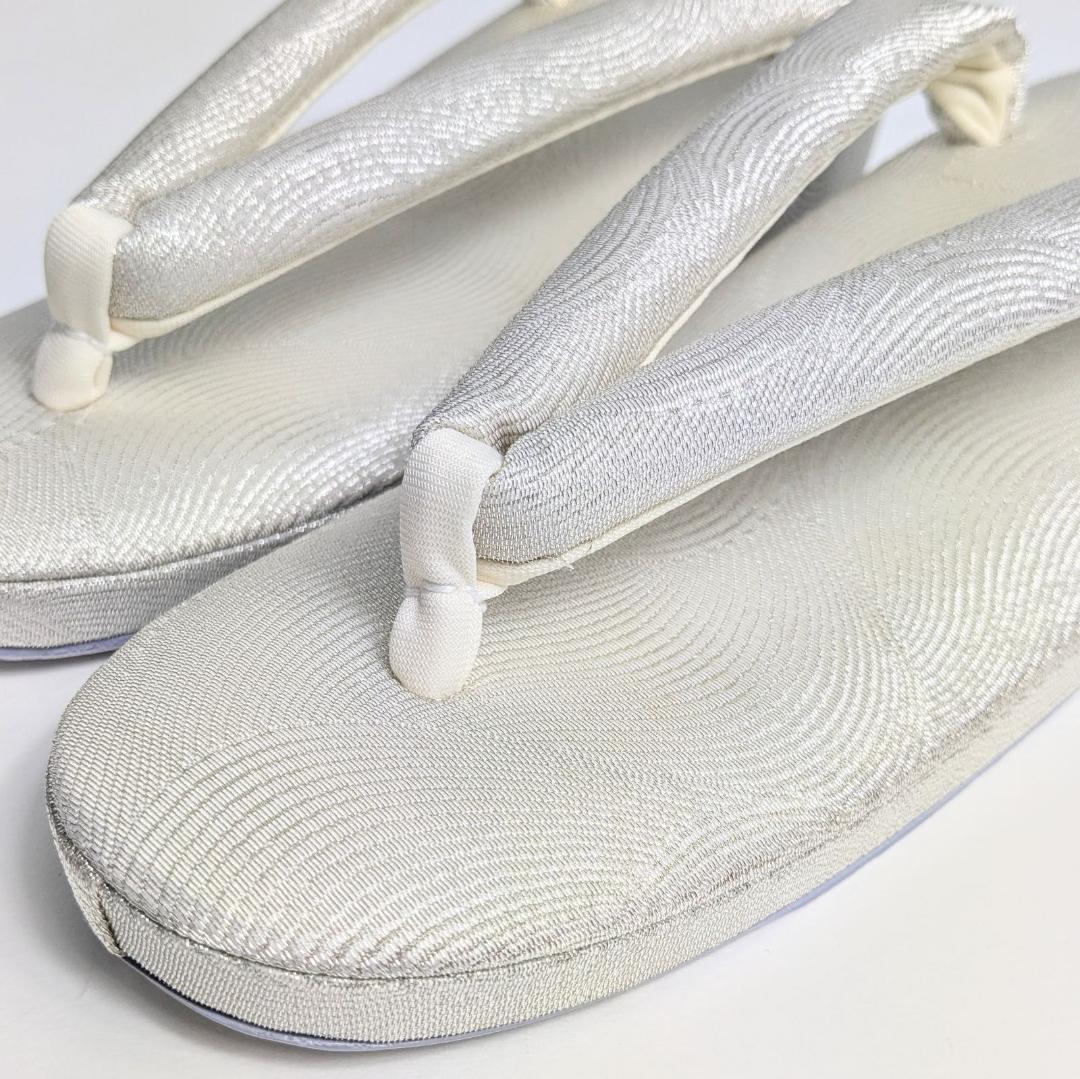 和装 草履バッグセット フォーマル 帯地 シルバー Lサイズ wsale