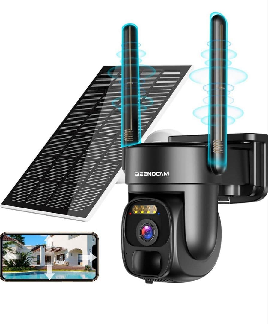 防犯カメラ ワイヤレス 屋外 ソーラー 自動追跡 監視カメラ 15000mAh