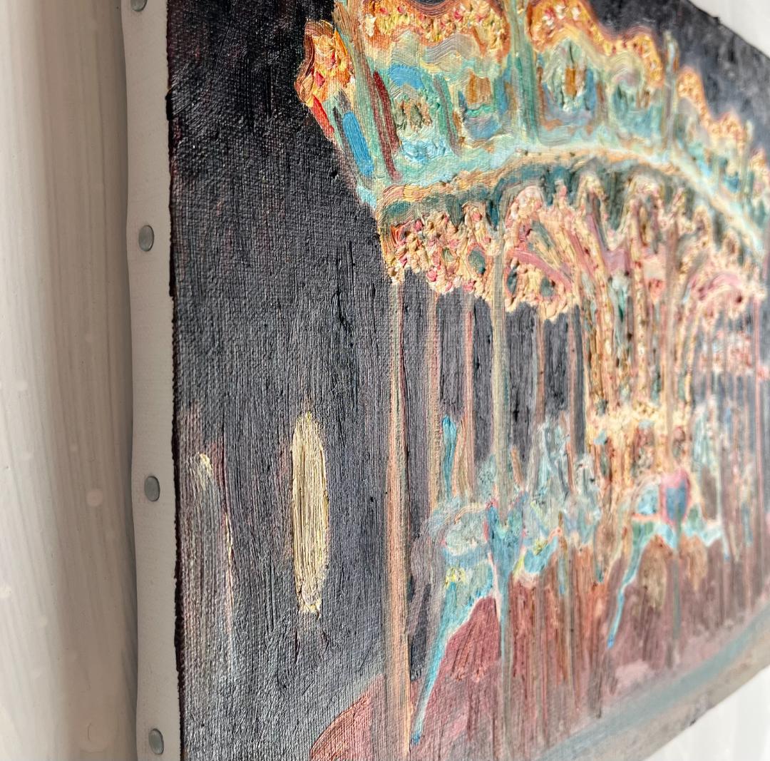 32×41㎝「夜のメリーゴーランド2」原画・油彩画・F6