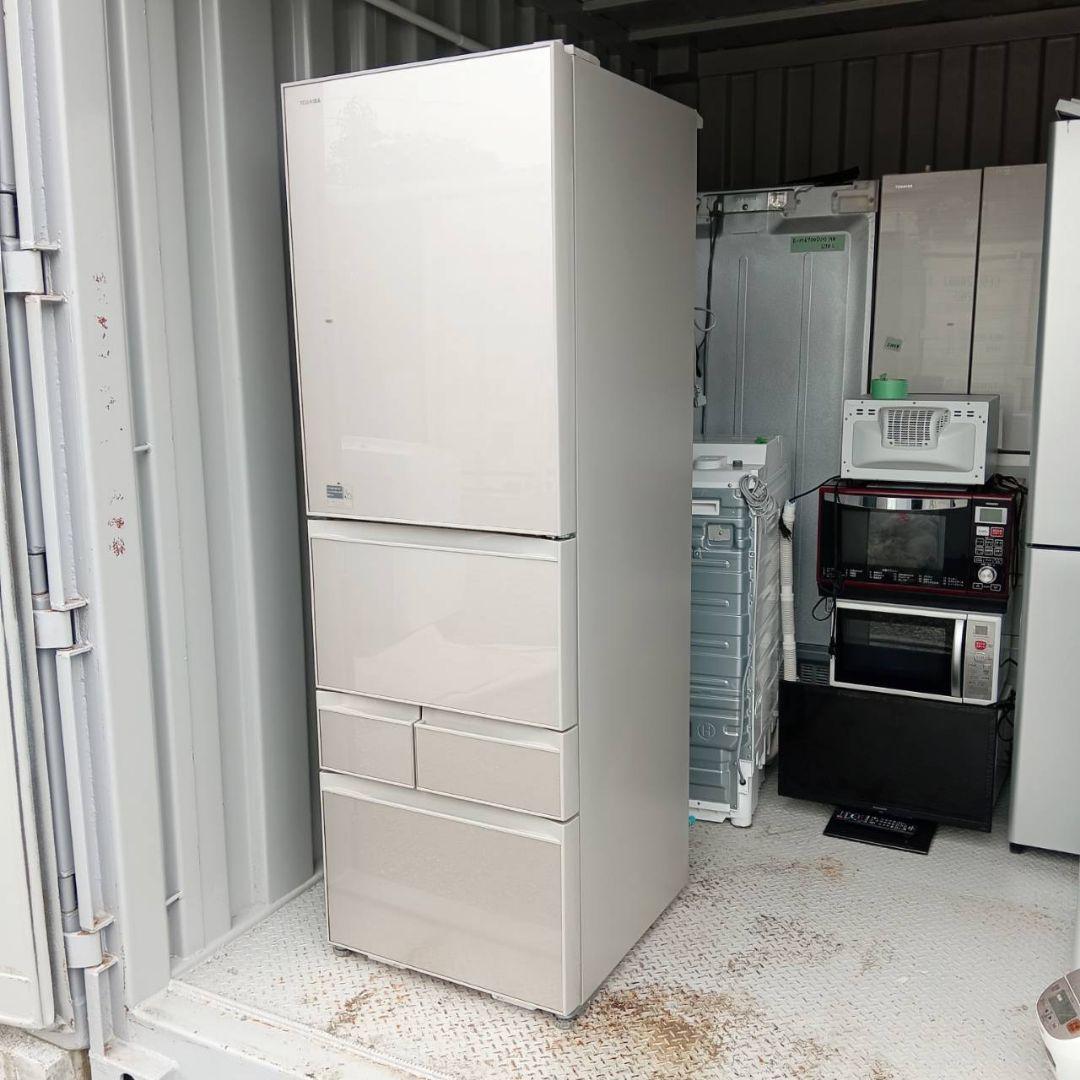 ○送料設置無料　東芝　自動製氷機能付き　大型冷蔵庫　411L