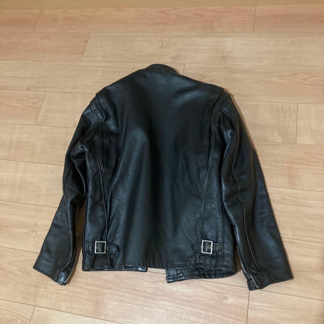 とよSchott ブラックレザーシングルライダース 38