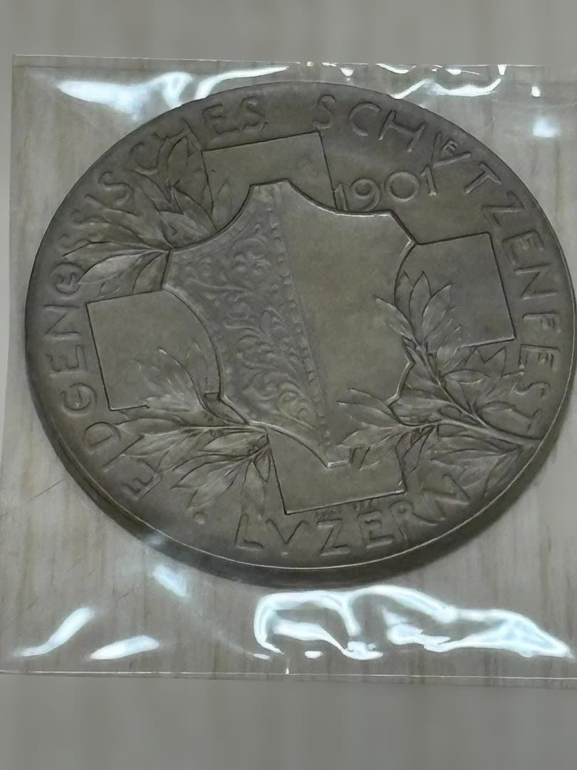 スイス射撃祭１９０１年ルツェルン記念銀メダル(直径45mm)