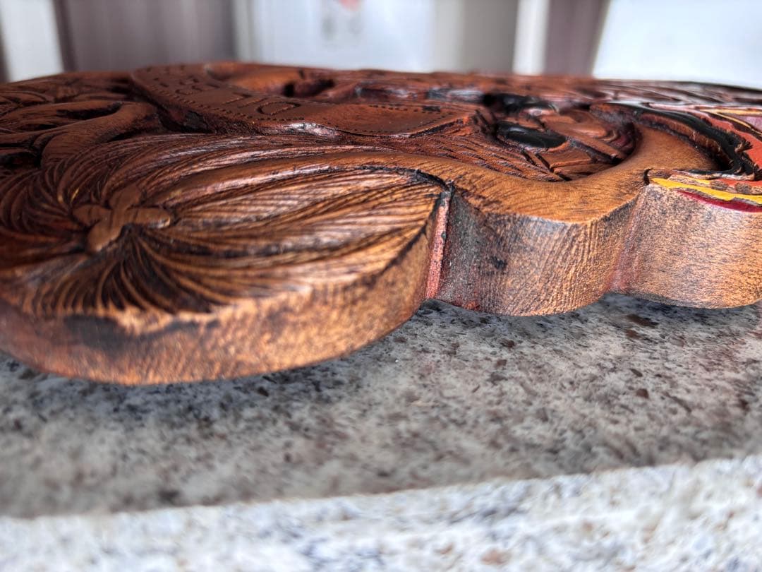 【木彫•彫刻】 パラオ ストーリーボード（テバン工房作品「魔法のパンの木」より）