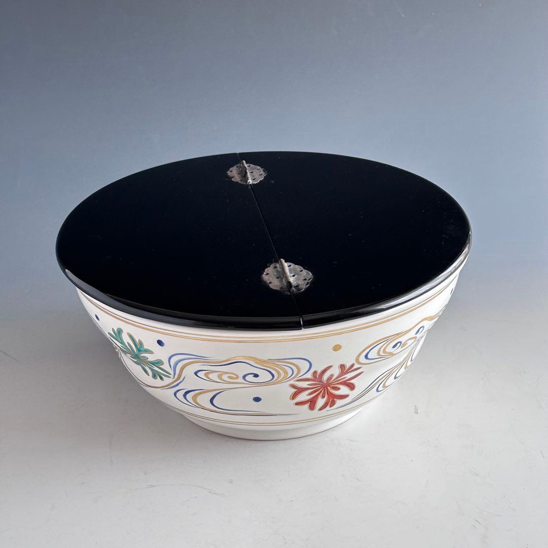 茶道具　色絵　海松波　平水指　手塚景雲　共箱　夏　稽古　茶会