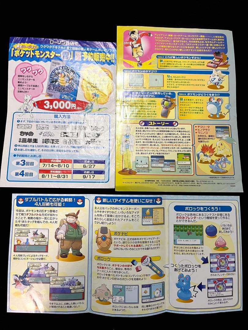 2*7様 【超希少・レア】ポケモン旧作ゲーム 予約フライヤー 3枚セット