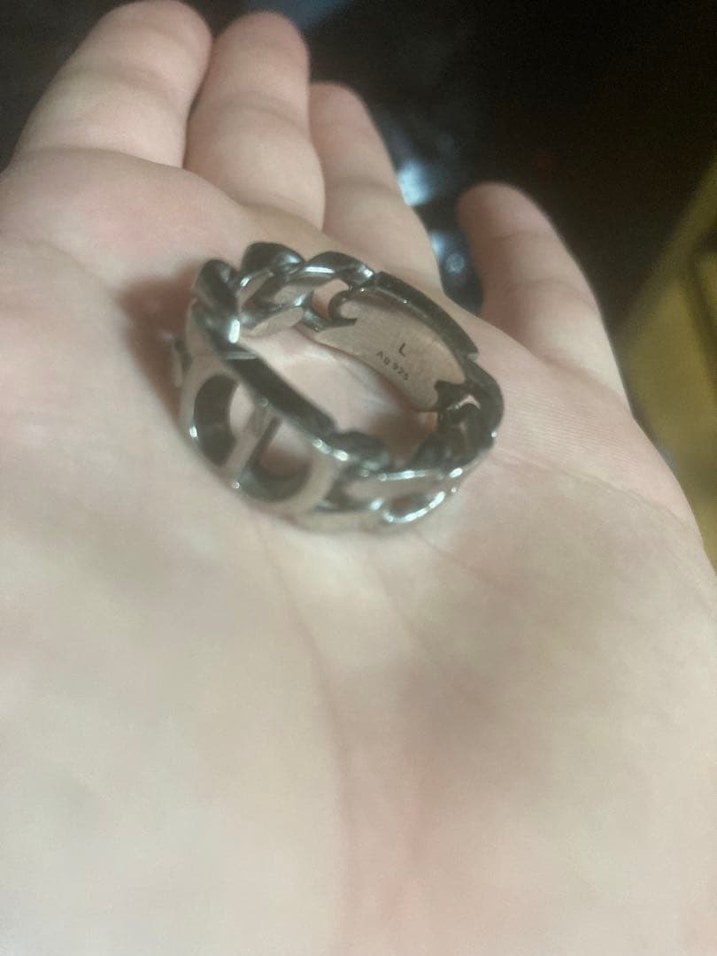 Dior Essentials シルバー チェーンリング L